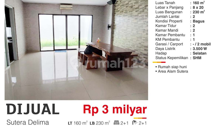Rumah di Sutera Delima, Alam Sutera Bagus