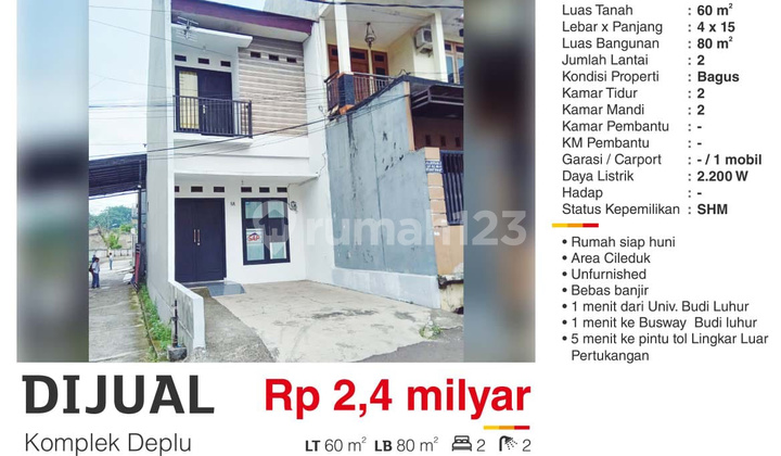  Rumah di Komplek Deplu, Ciledug Unfurnished