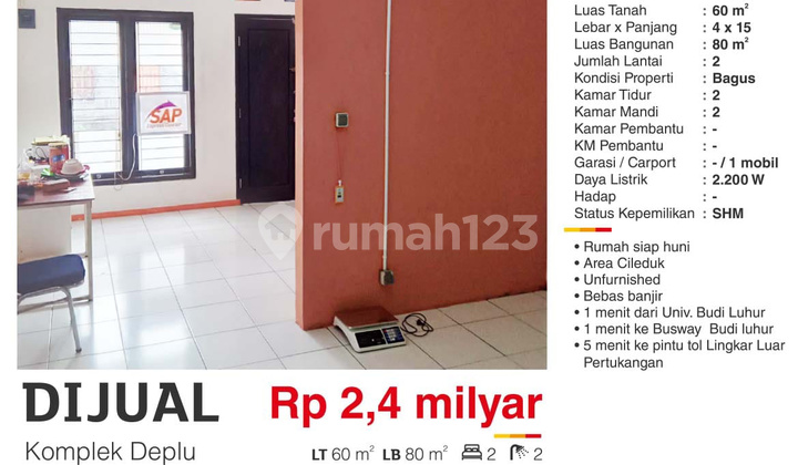  Rumah di Komplek Deplu, Ciledug Unfurnished 2