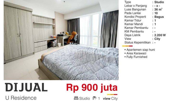  Apartemen U Residences Studio Furnished 1