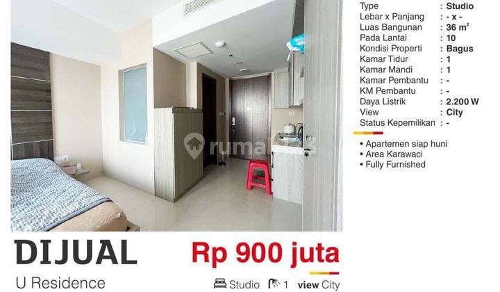  Apartemen U Residences Studio Furnished 2