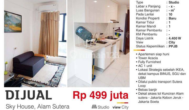  Apartemen Sky House Studio Furnished Siap Huni 1