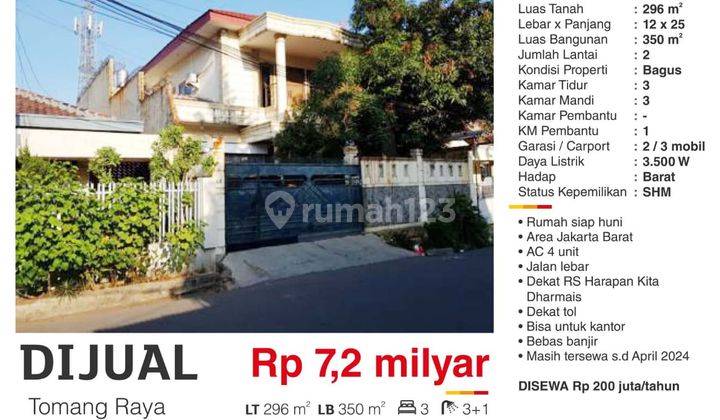  Rumah di Tomang Raya, Tomang Siap Huni  1