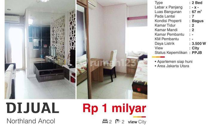  Apartemen North Land Ancol Residences 2 Bedroom 1