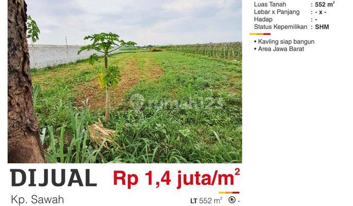  Tanah di Kp. Sawah, Rumpin 552 Squaremeter 1