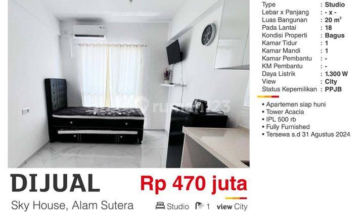  Apartemen Sky House Studio Furnished Murah 1