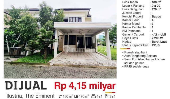  Rumah di illustria, BSD Eminent Siap Huni 1