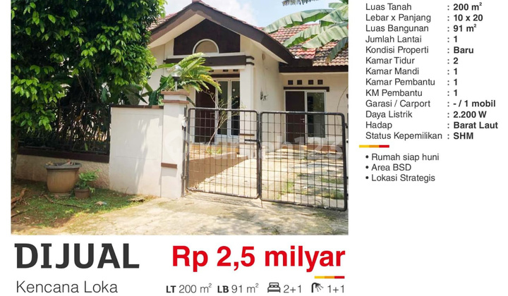  Rumah di BSD Kencana Loka Semi Furnished