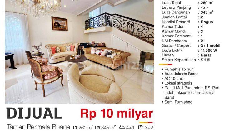  Rumah di Taman Permata Buana Cantik Siap Huni 2