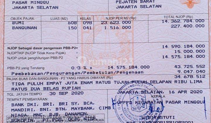 di Rumah bawah njop pasar minggu pejaten jakarta selatan  2