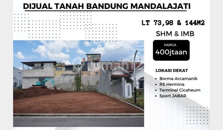 Jual Tanah Kota Bandung Mandalajati Dalam Perumahan Bonus IMB