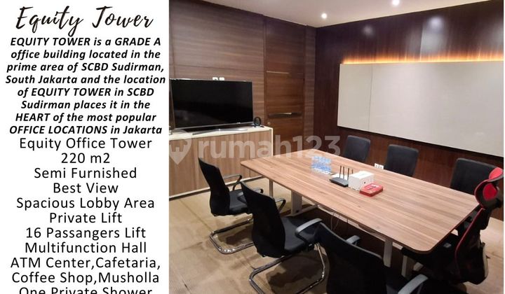 Jual Equity Tower, Office 220m2, Harga 65Jt M2, Dennis Wong 08522291xxxx