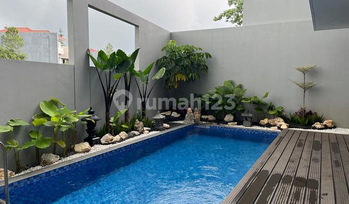Furnished House with Private Swimming Pool & Rice Field/Lake View in Kbp - Kota Baru Parahyangan 1