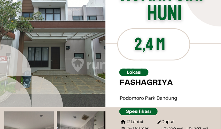 Rumah Siap Huni di Fashagriya Podomoro Park Bandung