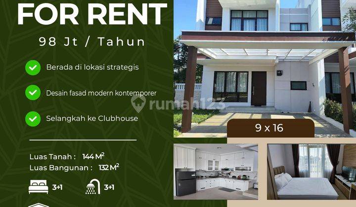 Sewa Rumah 2 Lantai Hook Full Furnished Podomoro Park Klaster Fashagriya 1