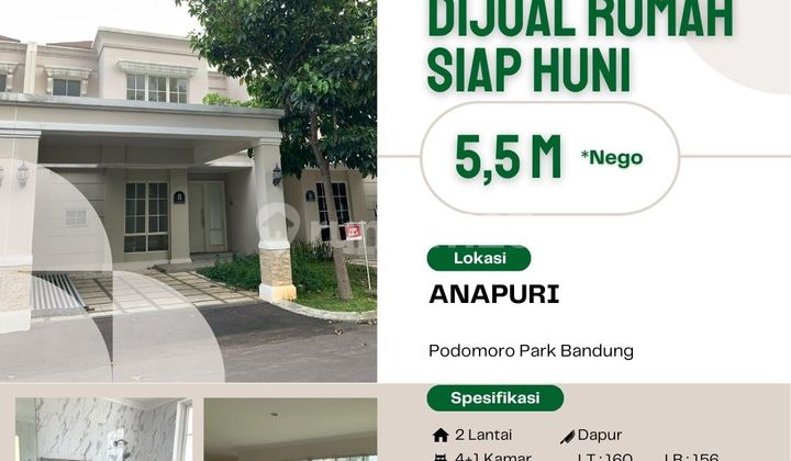 Dijual Rumah Mewah 2 Lantai Klaster Anapuri Podomoro Park
