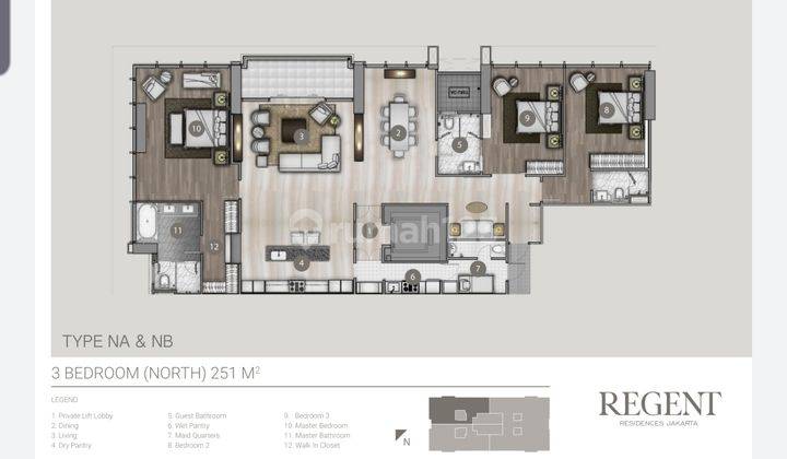 Apartement The Regent Residence Mangkuluhur At Gatot Subroto. 2