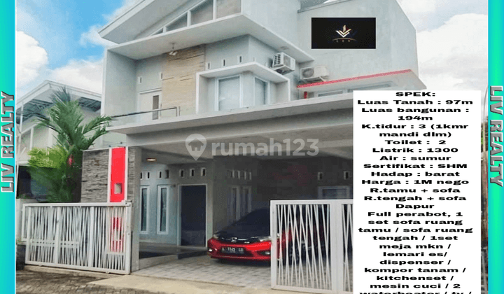 Dijual rumah cantik 2 lantai full furniture. 1