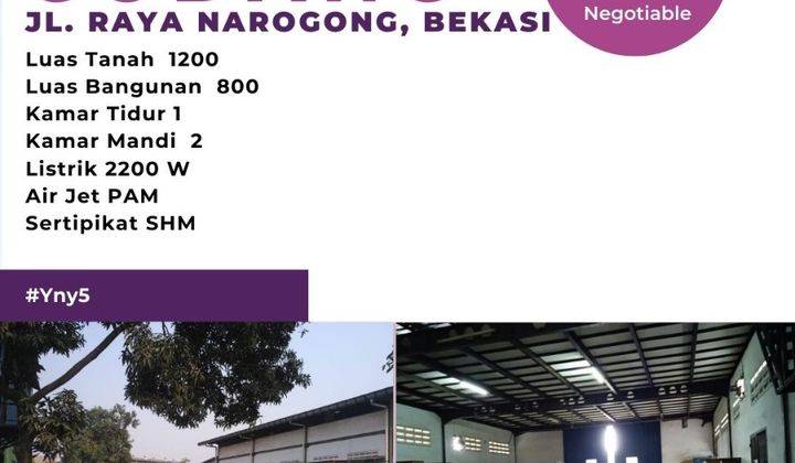 Dijual Murah Gudang Strategis,siap Pakai Dijln Raya Narogong 1