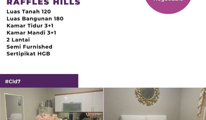 Rumah Paling Strategis,nyaman Diraffles Hills 1