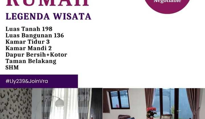 RUMAH PALING STRATEGIS, AMAN,SIAP HUNI DI LEGENDA WISATA-CIBUBUR