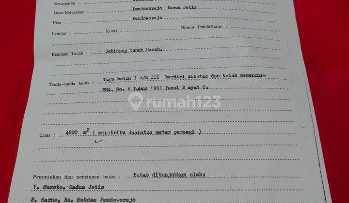 Tanah di Jalan bedahmenoreh kenteng nanggulan 4200 SHM m² 3