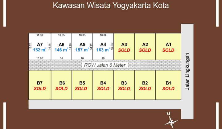 Tanah Jalan Jogokariyan, Kota Yogyakarta,dkt Malioboro, Tugu,  2