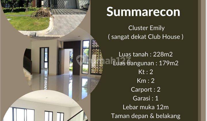 Rumah Bagus SHM di Summarecon cluster Emily  1