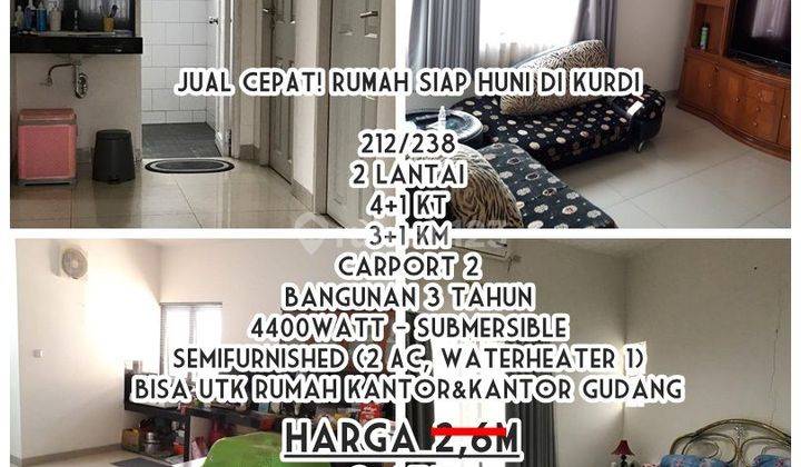 Jual cepat Rumah siap huni di Kurdi 2 Lantai 1