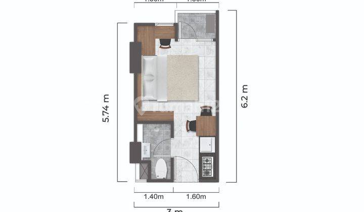 Jual Murah Apartemen Pik 2 Tokyo Riverside Tipe Studio 2