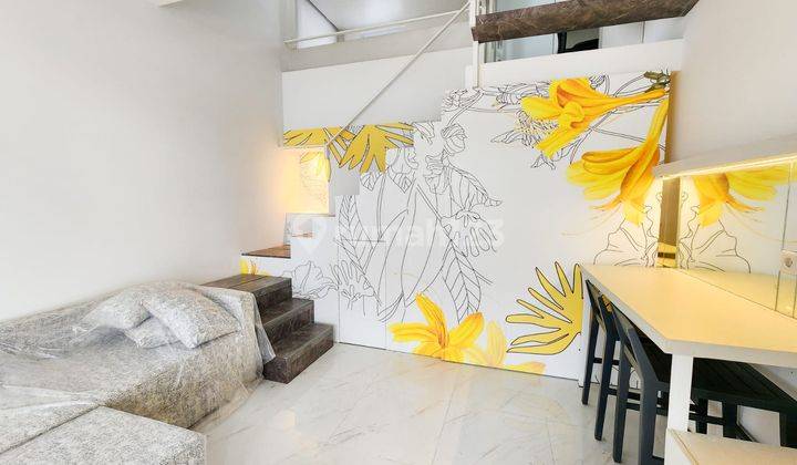 ruang keluarga rumah cluster inspirahaus kawasan tabebuya