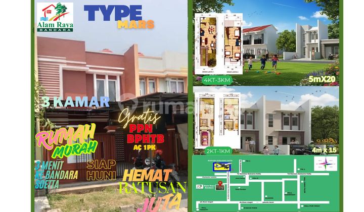 Rumah Siap Huni Free Kanopi 3 Kamar + Pembantu Alam Raya Bandara Rumah Siap Huni Free Kanopi 3 Kamar + Pembantu Alam Raya Bandara