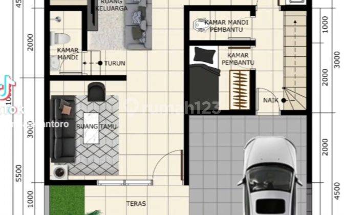 Dijual. Rumah dua lantai dalam kota  Makassar bebas banjir.  4