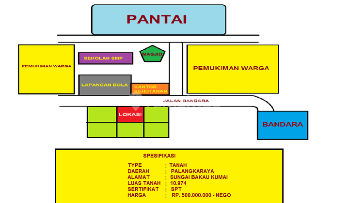 Tanah di Kumai Palangkaraya, Kota Waringin Barat 10.974 m² 1