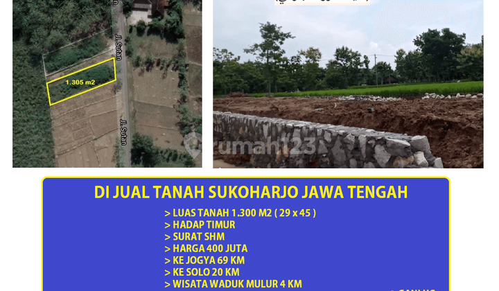Tanah di Jl Sutan Sukoharjo Jawa Tengah, Surakarta SHM 1.300 m² 1