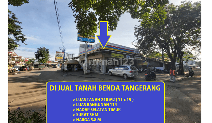 Tanah di Jl Husein Sastranegara Benda, Tangerang SHM 210 m² 1