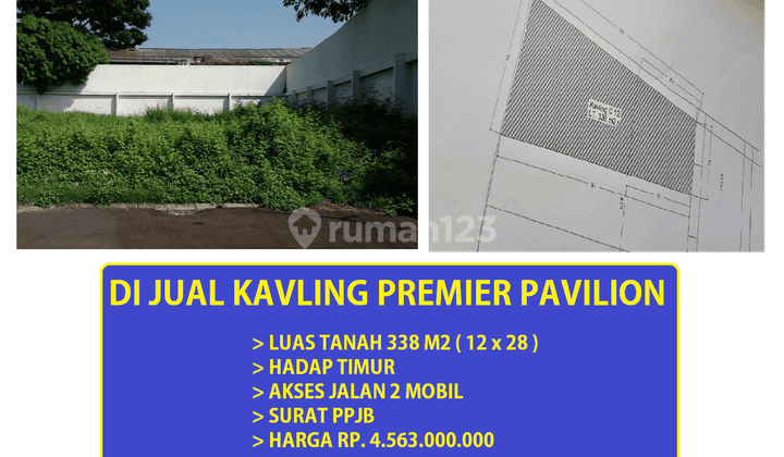 Tanah di Jual 338 M2 Premier Pavillion Kalideres Jakarta Barat 1