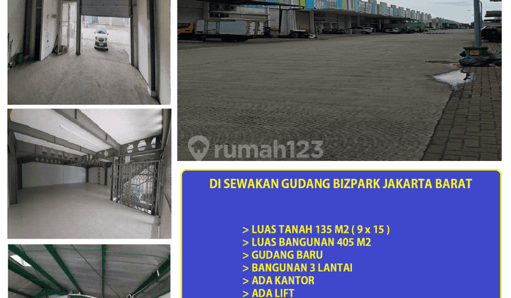 Gudang di Green Sedayu Bizpark , Jakarta Barat 405 m Baru HGB 1