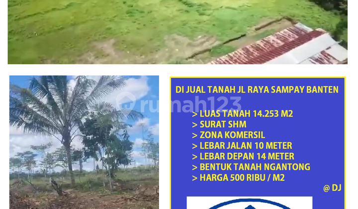 di Jual Tanah di Jl Raya Sampay, Lebak SHM 14.253 m² 1