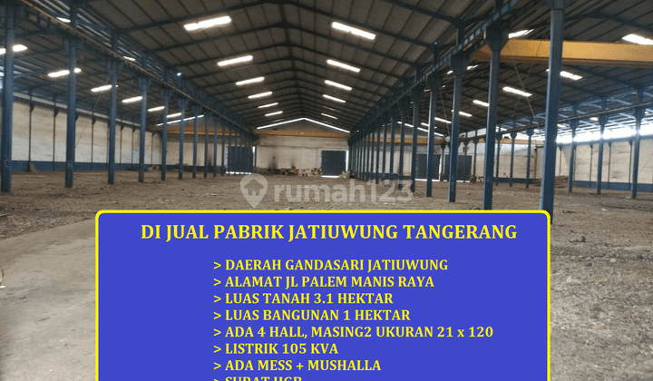 di Jual Pabrik Jl Palem Manis Raya Jatiuwung Tangerang 1