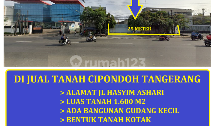 di Jual Tanah di Hasyim Ashari Cipondoh Tangerang SHM 1.600 m²