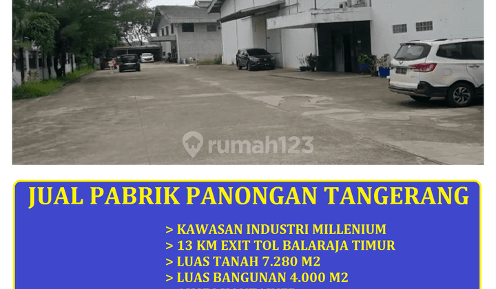 Jual Pabrik Kawasan Industri Millenium Panongan Tangerang 1