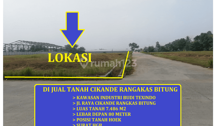 Jual Tanah 7.486 Kawasan Industri Jl Raya Cikande Rangkas Bitung 1