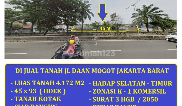 Jual Tanah Luas 4.172 m² di Jl Daan Mogot Jakarta Barat  1