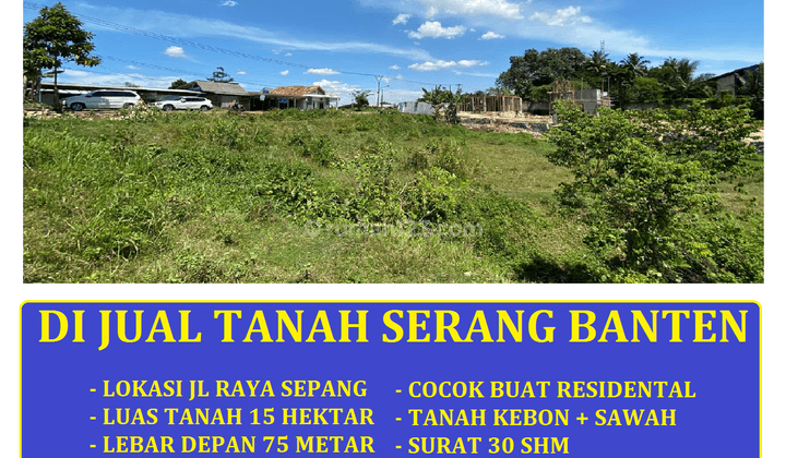 di Jual Tanah 15 Hektar di Jl Raya Sepang Taktakan Serang Banten 1