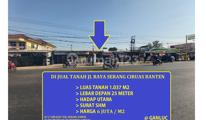 di Jual Tanah 1000 Meter Jl Raya Serang Kota Serang Banten 1