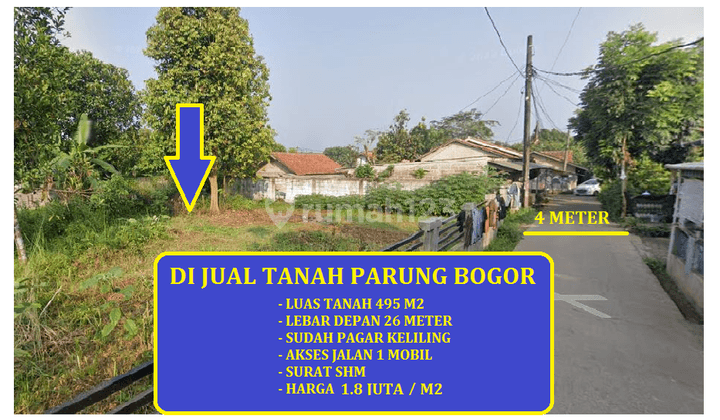 di Jual Tanah 500 Meter di Parung Bogor SHM 1