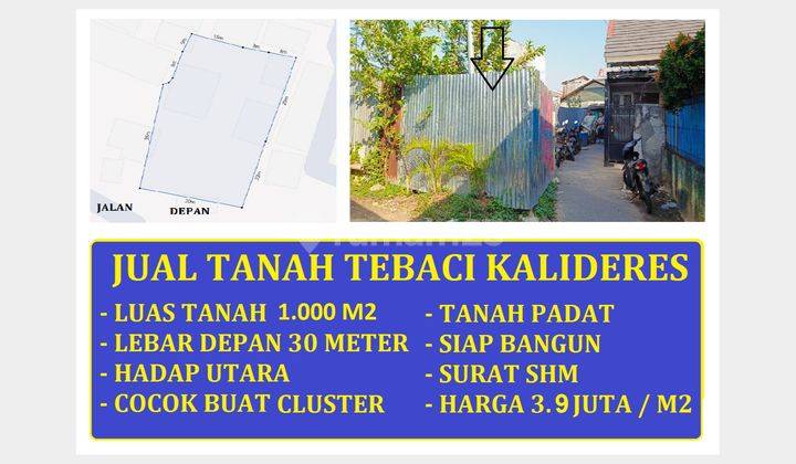 di jual Tanah murah 1000 meter jl kp tebaci Kalideres Jakarta Barat 1