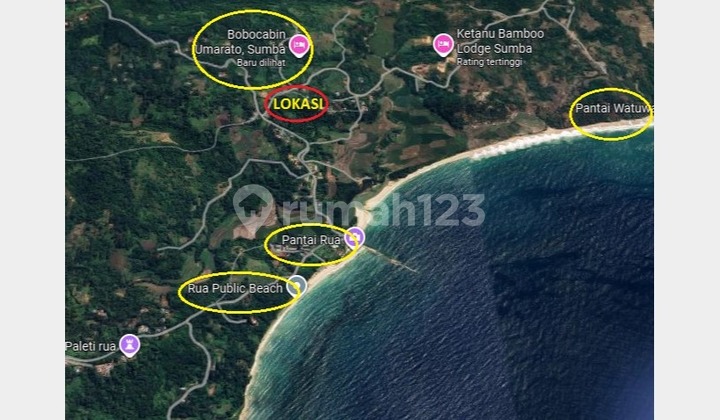 Jual Tanah 3000 Meter Dekat Pantai Rua Wanokaka Sumba Barat Ntt