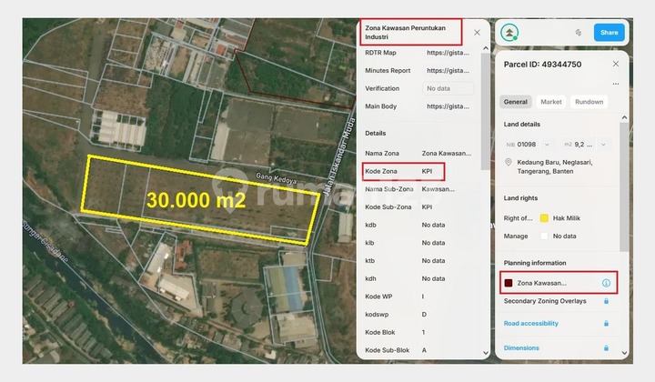 Land lease of 3 hectares in the industrial zone, Jl. Iskandar Muda, Neglasari, Tangerang. Land lease of 3 hectares in the industrial zone, Jl. Iskandar Muda, Neglasari, Tangerang.